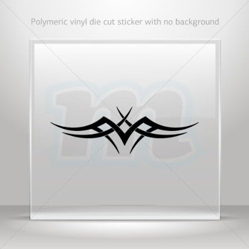 Decal Sticker Tribal Design Tatto style car helmet window bike Garage door 6 X 1.9 Inches Black 0602 W7433