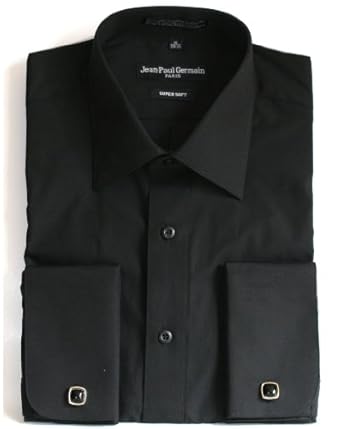 Black French Cuff Dress Shirt (Cufflinks Included) at Amazon Menâs Clothing store:
