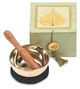 Meditation Bowl and Box; Swirling Bodhi, Celadon; 3"