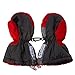 7AM Enfant Long Cuffed Mittens, Red/Grey, Medium