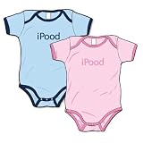 iPood - Silly Baby Onesie, Baby Blue or Pink
