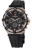 Lancaster Women's OLA0441L/RG/NR/NR Robusto Diamonds Chronograph Black Dial Rubber Watch