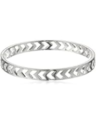 Kensie Silver-Plated Chevron Bangle Bracelet, 8.63"