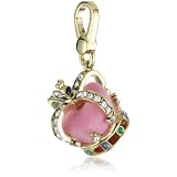 Juicy Couture Charms Gold-Tone Pink Crown Char
