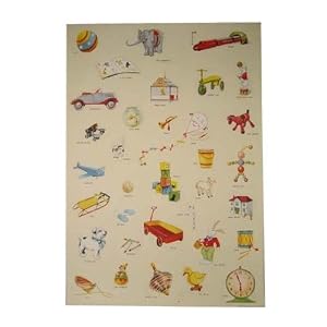 Toy Vintage Toys Cavallini Papers Decorative Wrap, 20 by 28 inches