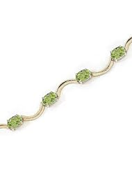 14kt Yellow Gold Oval Peridot Bracelet.