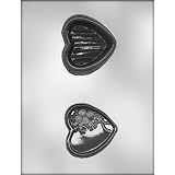 CK Products 3-Inch Heart Box with Roses Chocolate Mold