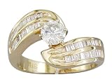 EGL Certified 0.98cts Diamond Engagement Ring 14Kt Yellow Gold
