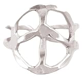 Silver tone Metal Hammered Peace Sign Ring