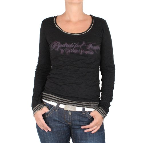 Timezone Damen Shirt/ Langarmshirt  12-0221, Gr. 38/40 (M), Schwarz (999 black) Preisvergleich