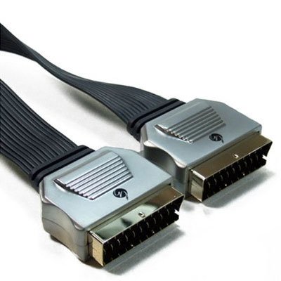 Fisual Install Series Flat Scart Cable With Metal Plugs - 3m