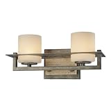 Minka Lavery Bathroom 6462 273 2 Light Bath Aged Patina Iron w Travertine Stone