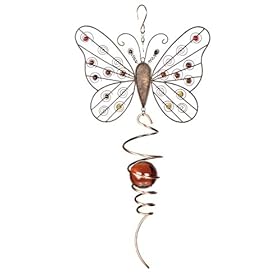  Red Carpet Studios Rustic Element Cyclone Hanging Yard Art, 20-Inch Long, Butterfly