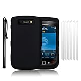 BLACKBERRY TORCH 9800 HYBRID SHELL HARD CASE - BLACK, WITH 6 SCREEN PROTECT ....