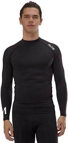 (AM3129) AL1VE Mens Ignite Compression Running Top in Black Size: XL
