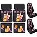 Winnie the Pooh & Piglet Paradise 6pc Combo Set Front & Rear Floor Mats & Seat Covers Plus Bonus License Plate Frame