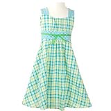 Little Girls Clothes GREEN PLAID Dress BONNIE JEAN Boutique Spring Girl 4-6x