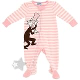 The Cat in the Hat Pink Striped Footed Blanket Sleeper for Baby and Toddler Girls