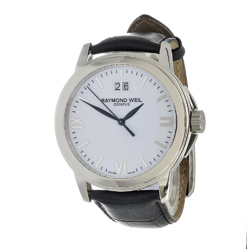 Raymond Weil Mens 5576-ST-00307 Tradition Stainless Steel Case Black Leather Strap with Crocodile Pattern Watch Raymond Weil Mens 5576-ST-00307 Tradition Stainless Steel Case Black Leather Strap with Crocodile Pattern Watch