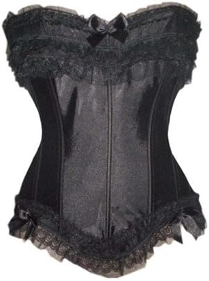 Summersha Women's Sexy Corset Bustier Shapewear G-string (XX-Large, black)