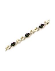 10K Yellow Gold Oval Mystic Topaz and Diamond Bracelet by Jewelry Mountain