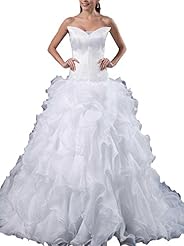 Organza/Satin   Ball Gown  Dress with a Chapel Train 