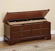 "Marquis Cherry" Cedar Chest with Jacquard Upholstered Seat By Powell Furniture