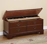 Marquis Cherry Cedar Chest with Jacquard Upholstered Seat By Powell Furniture