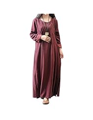 Long Sleeves Cotton/Linen Embroidered  Dress