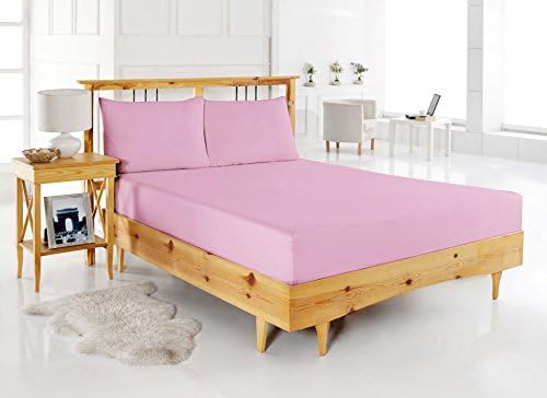 Royal Legend Linen Luxury Soft 750-Thread-Count 100% Egyptian Cotton Cal King 1 Piece Fitted Sheet 15" Deep Pocket, Solid Pink