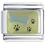 Golden Italian Charm Dog Bone Paws