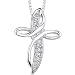 Divinely Gorgeous: Sterling Silver Designer Inspired Modern Cross Pendant Necklace with CZ Diamonds