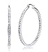 Jstyle Stainless Steel Womens Hoop Earrings Cubic Zirconia Earrings for Teen Girls