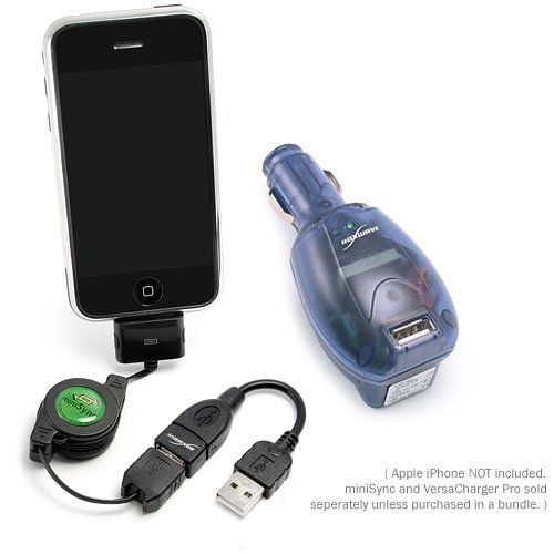 Apple iPhone 3G miniSync - VersaCharger PRO Bundle with iPhone Charging Adapter (USB (White), US outlet plug)