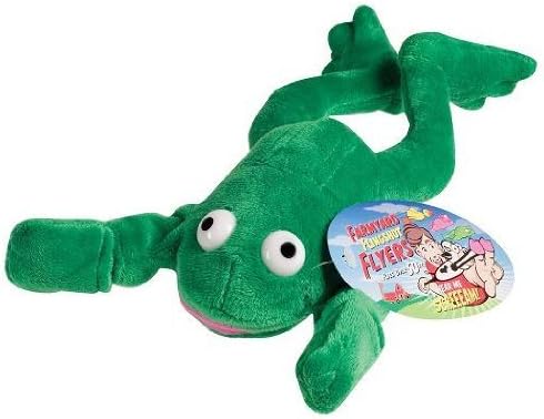HOSdog Green Funny Soft Plush Toys Slingshot Flying Screaming Frog with Battery