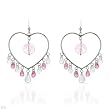 Heart Earrings With Cubic zirconia and Simulated gems Beautifully Designed in 925 Sterling silver. Total item weight 13.0g Length 64mm