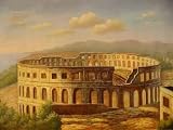 12X16 inch Cityscape Roman Canvas Art Repro Rome Colliseum