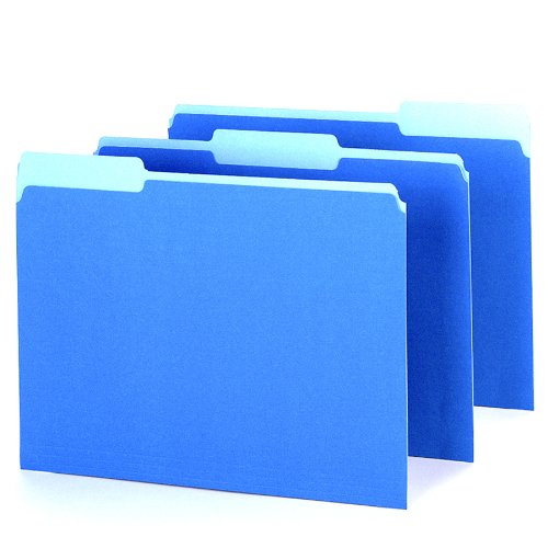 Pendaflex 421013BLU Pendaflex Interior File Folders, 1/3 Cut, Top Tab, Letter, Blue 100/Box