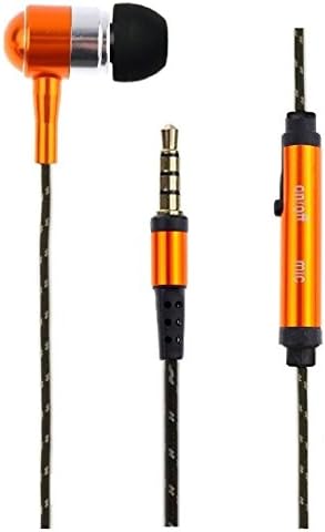 MistHD 3.5mm Stereo Headset Premium Nylon Fabric Braided Tangle Free Headphones with Play / Pause Key Remote Control & Built-in Mic - Copper Gold