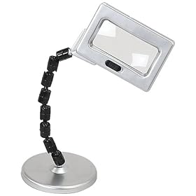 LED-LIGHTED FLEX-NECK DESKTOP MAGNIFIER 2.5X OPTICS