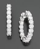 14k White Gold Hoop Diamond Earrings (5 ct. t.w.)