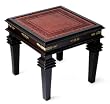 Leather and cedar accent table, 'Cumbres, Country Collection'