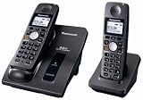 Panasonic KX-TG6022B 5.8 GHz Expandable Digital Cordless Phone with 2 Handsets