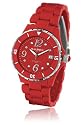 Haurex Italy Women's Make Up Red Polycarbonate Bracelet Date Watch PR342DR1