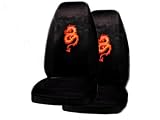 A Set of 2 Universal Fit Dragon Red Seat Covers