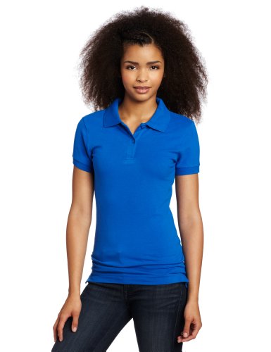 Lee Uniforms Juniors Stretch Pique Polo, Royal Blue, Medium