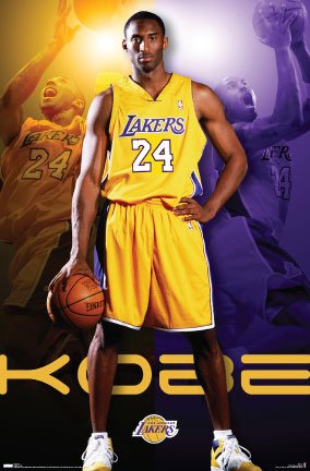 Los Angeles Lakers (Kobe Bryant Standing) Sports Poster Print - 24