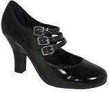Garage Shoes - Rocastle - Women's Medium Heel Shoe - Black Patent Size 7 UK