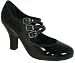 Garage Shoes - Rocastle - Women's Medium Heel Shoe - Black Patent Size 7 UK
