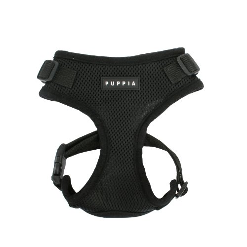 Authentic Puppia RiteFit Harness with Adjustable Neck, Black, Small